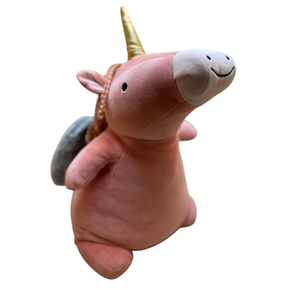 Pillowfort Weighted Plush Pegasus Throw Pillow Pink & Gold Polyester - Picture 1 of 10